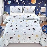 SDIII Astronaut Comforter Set Twin 3 Pieces, Silky Breathable Microfiber and Spandex, Outer Space Bedding Twin for Boys Girls Kids and Teens