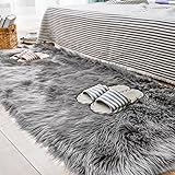 Carvapet Shaggy Soft Faux Sheepskin Fur Area Rugs