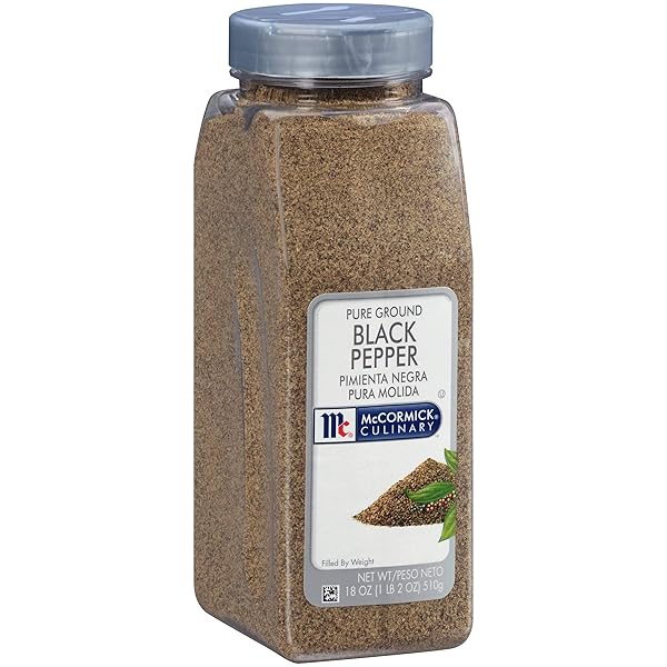 MCCORMICK PURE GROUND BLACK PEPPER – 18 OZ. CONTAINER