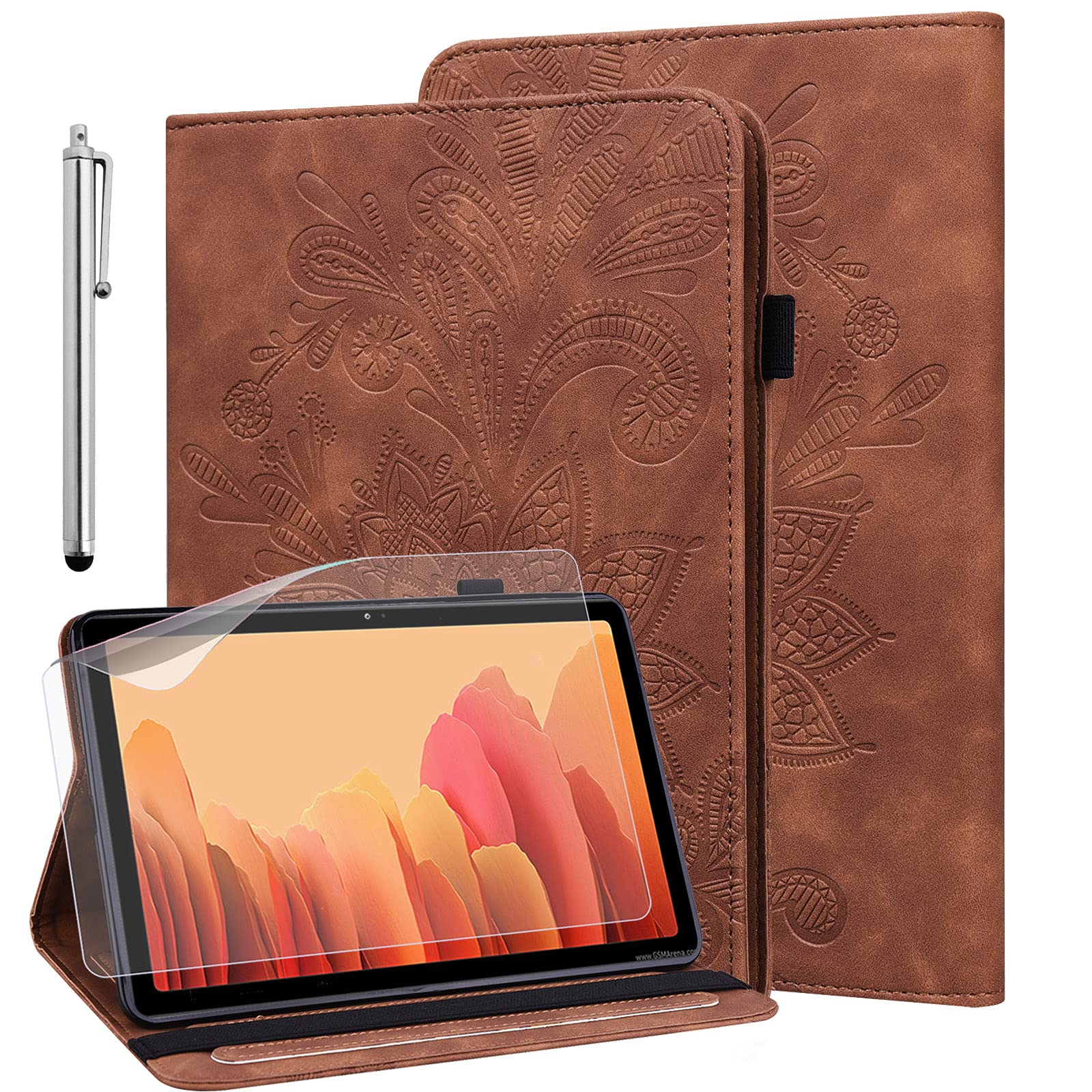 GLANDOTU Case for Xiaomi Mi Pad 5, Lightweight Folio Flip Wallet PU Leather Tablet Cover, Fold Stand Function for Xiaomi Mi Pad 5 Pro/Mi Pad 5 Pro 5G (with Protective film & Stylus pen) [Brown]