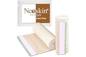 Premium Elastic Bandage Wrap (6” Wide, 2 Pack) - Nexskin Latex Free Athletic/Medical Compression Bandages Hook & Loop Fasteners at Both Ends - Lifetime Washable & Reusable Bandages
