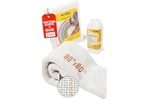 WOOLEY Primary Tufting Cloth 80"x80" - Rug Making Kit with Glue - Punch Needle Embroidery - Monk Cloth Fabric