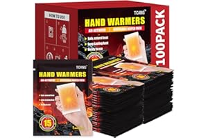 TCANG Hand Warmers Disposable - Up to 15 Hours of Heat - 50/100/200 Pack Super Long Lasting Air Activated Warmers, All Natural, Portable for Body, Hands & Toes - Odorless Hot Warmer Heater for Outdoor Sport