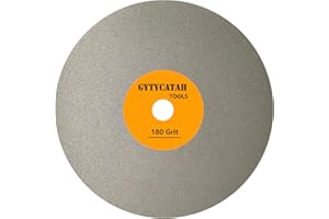 GYTYCATAH Diamond Flat Lap Disc, 4" x 5/8" Arbor 180 Grit, Diamond Coated Flat Lap Wheel for Gemstone Ceramics Stone Glass, Grinding Sanding Disc Lapping Polishing Disc