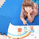 kidoola Foam Baby Play Mat 29x29cm 9pc 7mm Interlocking Blue EVA view 6