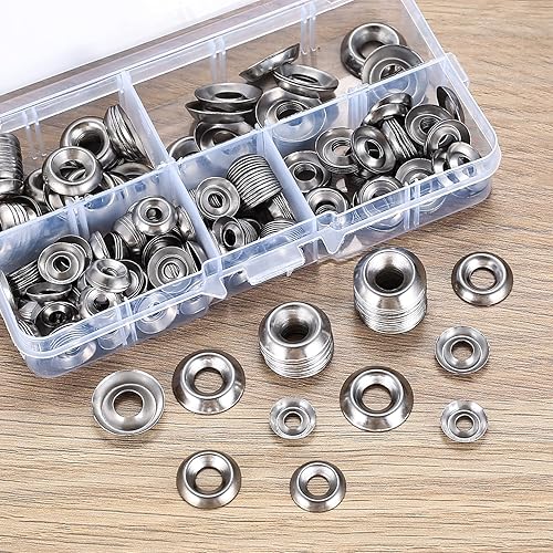 300 Pcs Finish Washers,Finishing Washers, Countersunk Washers, #6#8#10#12 Stainless  Steel Cup Countersunk Finish Washers Set, Finishing Cup Countersunk Washer  Assortment Kit in Kenya | Whizz Cup Washers
