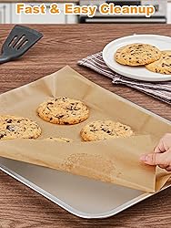 SMARTAKE 200 Pcs Unbleached Parchment Paper Baking