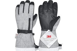 Magelfarm Unisex Waterproof Touchscreen Ski Gloves for Men Women, 3M Thinsulate Winter Snow Gloves with Pocket