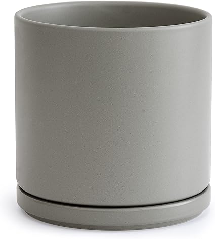 pics 10 Inch Planter Pot With Drainage ceramic planter pot with drainage hole and saucer indoor cylinder round planter pot 10 inch grey 94 ol 3