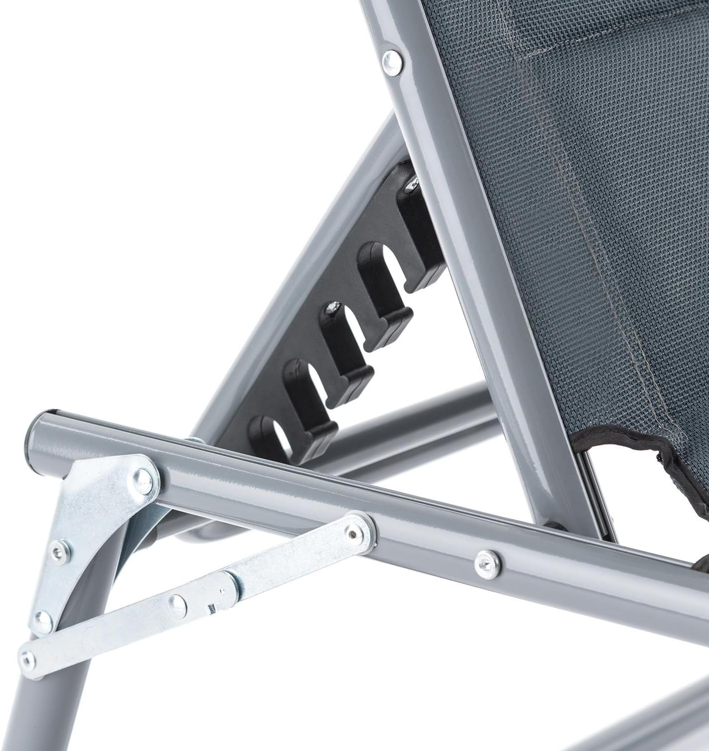 BLUMFELDT Amalfi, Outdoor Portable Folding Lounge Chair, 5 Reclining Positions, Sunshade, Adjustable Pillow, Resistant Polyester Cover, Noble Grey: Kitchen & Dining