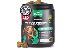 CHEWIA No Poo Chews for Dogs - Coprophagia Deterrent for Dogs - Dog Probiotics for Digestive Health - Forbid for Dogs Stool Eating Deterrent - Digestive, Gut & Immune Health Treats - No Poop Eating for Dogs