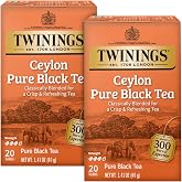 Twinings Ceylon Pure Black Tea - A Crisp, Refreshing, Formerly Orange Pekoe, Caffeinated Tea Bags, Individually Wrapped, 20 Count (Pack of 2)