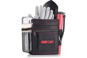 PANCKY Metal Detecting Finds Waist Pouch, Portable Multifunctional Bag, Finds Accessory Black