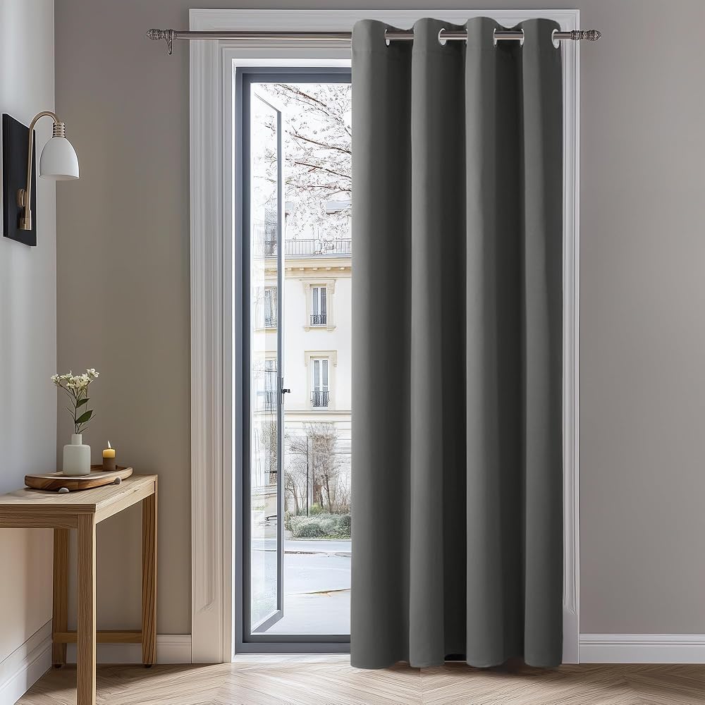 Deconovo Blackout Curtain 52x72 Eyelet Thermal Insulated Light Grey 1 Panel