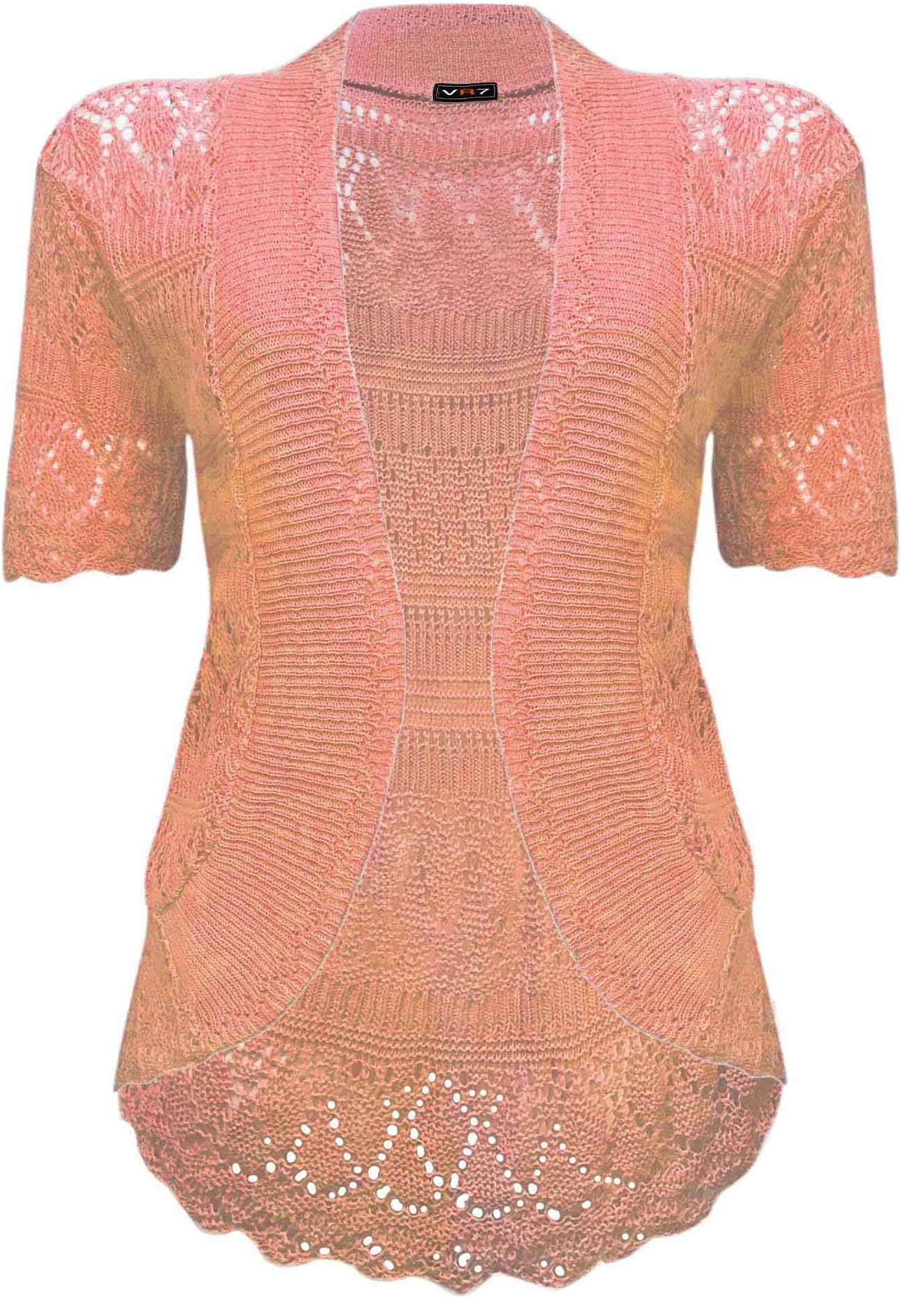 VR7 Ladies Knitted Bolero Crochet Cardigan Shrug