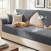Turquoize Waterproof Couch Cover for Dogs Fuzzy Pet Couch Covers for Sofa Thick Dog Bed Cover Non-Slip Sofa Covers for 3 Cushion Couch Protector Slipcover Pet Friendly (Grey, 36" x 72")