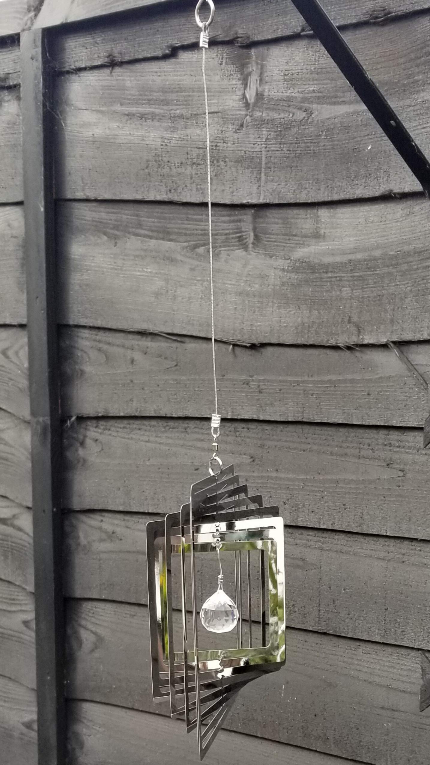 SK Style Stainless Steel Wind Spinner For Home Or Garden - Small Square