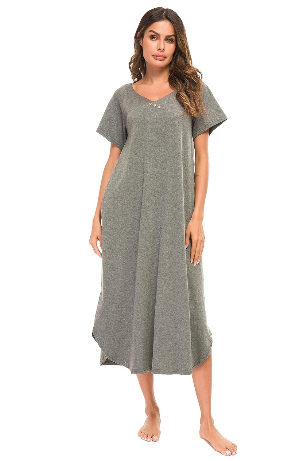 Women YOZLY Nightgown Womens Loungewear Cotton Knit Short Sleeve House