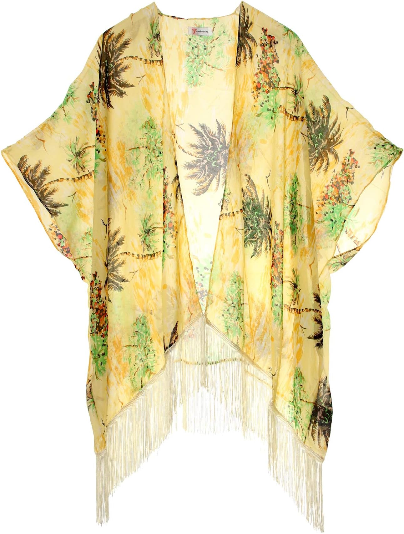 Women's Floral Kimono Cover Up - Lightweight Leopard Chiffon Beachwear for Bikini,Cardigan and Swimwear