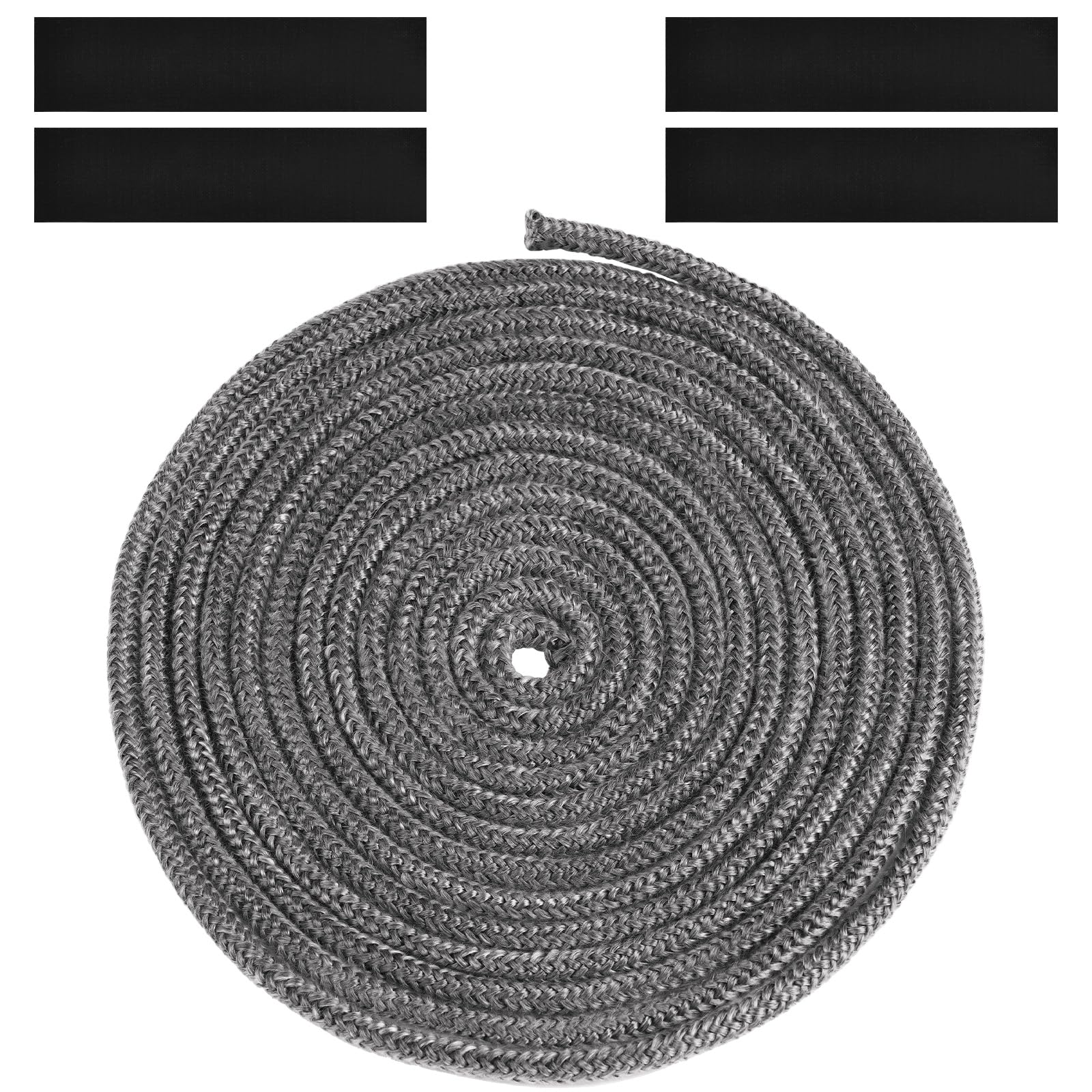 Flintronic Stove Rope, Heat Resistant Rope Seal Replacement Gasket with 4 Tapes, Sealant Strip Fire Rope for Wood Burning Stovee, Chimney, Fireplaces, Oven Door (Φ: 6 mm, Length 5 m)