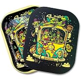 Small Metal Trays with PVC Soft Magnetic Lid Metal Tray with Lid Cover Small Cute Decorative Tray Ideal Storage for Home or on The Go, 7" x 5.5"
