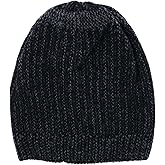 CTM Men's Ribbed Knit Mixed Wool Beanie