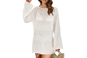 Buauty Womens Swimsuit Coverup Crochet Swim Cover Ups Bikini Bathing Suits Swimwear 2025 Summer Beach Dress Vacation Outfits