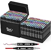 KJSHUANGTANG Alcohol Markers, 168 Colors Dual Tip Art Markers, Drawing, Coloring Marker for Sketching Adult Coloring