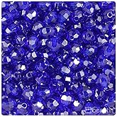 BeadTin Midnight Transparent 8mm Faceted Round Plastic Craft Beads (450pcs)