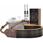 Padwa Lifestyle Camera Strap - 2" Full Grain Leather Ends Camera Straps for Photographers, Unique Vintage Cashmere and Soft Suede Fabric Padded Strap Quick Release fits All Cameras(Dark Green Check)