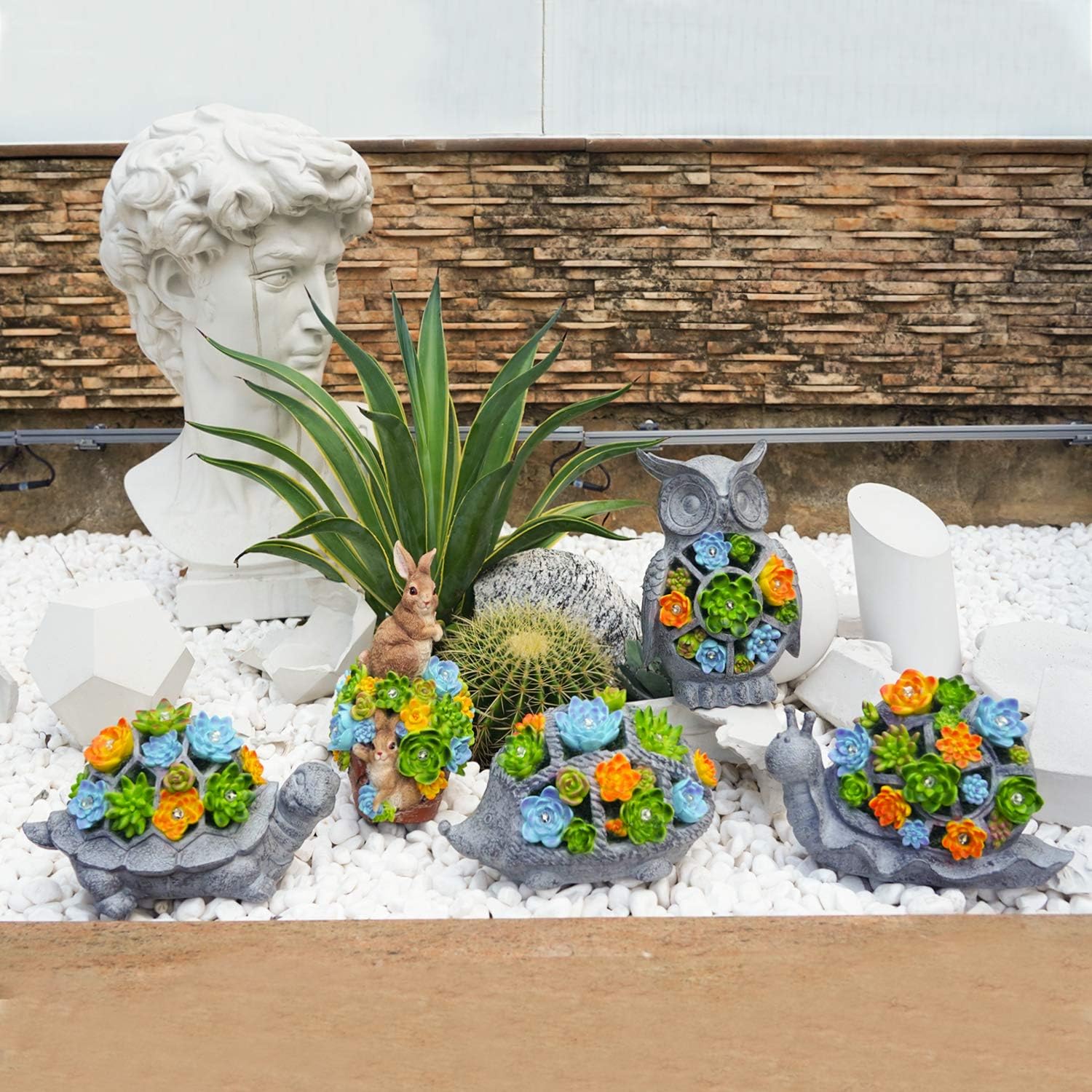 ASAWASA Snail Solar Garden Statues and Sculptures Outdoor Decor, Garden Figurines with Solar Powered Lights for Patio, Lawn, Yard Art Decoration, Housewarming Garden Gift, 9.7x4.7x6.3 Inch : Garden & Outdoor