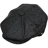 Men's Classic 8 Panel Wool Blend Newsboy Snap Brim Collection Hat