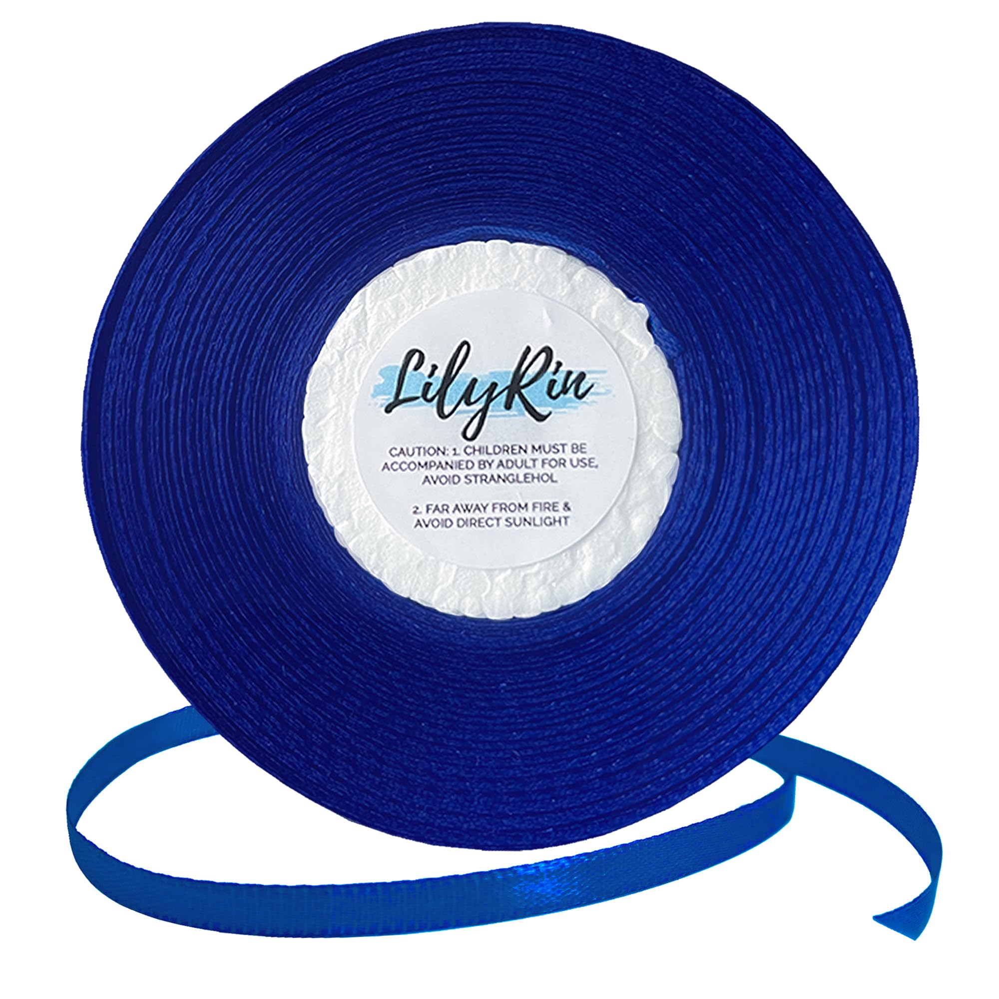 Royal Blue Ribbon 1/4 Inches 36 Yards Satin Roll Perfect for Scrapbooking, Art, Wedding, Wreath, Baby Shower, Packing Birthday, Wrapping Christmas Projects Dark