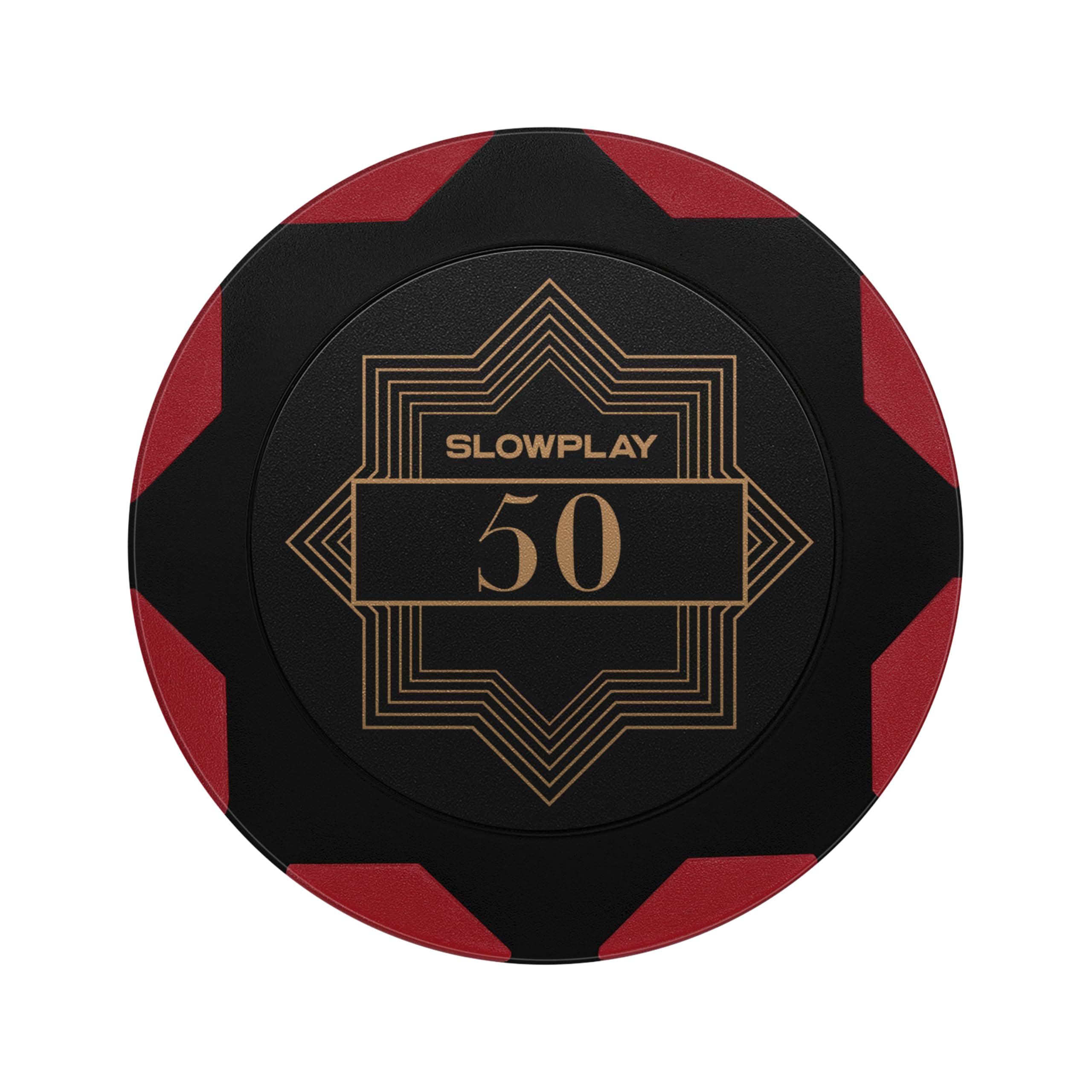 SLOWPLAY Nash Clay Poker Chips, 14 Grams Heavyweight Clay Composite, 40mm Large Chips in Bulk, Pack of 50 with Denomination of 50