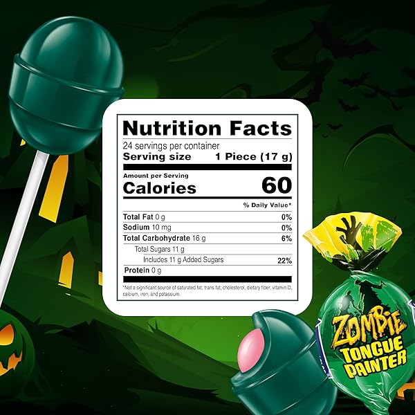 COLOMBINA BON BON BUM LOLLIPOPS – ZOMBIE TONGUE PAINTER PARTY TREAT, 24 COUNT (PACK OF 1)
