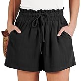 ANRABESS Linen Shorts for Women Summer Casual Wide Leg Loose High Waist Drawstring Dressy Shorts 2026 Beach Vacation Clothes