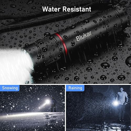 blukar flashlight rechargeable 5000mAh, Dual Color Temps, COB Side Light, 7 Modes, IP67, Adjustable Focus Red Buy Blukar rechargeable flashlight with 1800 mAh Blukar Rechargeable Flashlight 2 Pack,