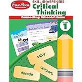 Evan-Moor Skill Sharpeners Critical Thinking, Grade 1 Workbook, Problem Solving Skills, Fun Activities, Higher-Order, Open-Ended Questions and Challenges, Science, Math, Social Studies, Language Arts