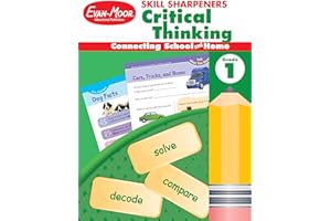 Evan-Moor Skill Sharpeners Critical Thinking, Grade 1 Workbook, Problem Solving Skills, Fun Activities, Higher-Order, Open-Ended Questions and Challenges, Science, Math, Social Studies, Language Arts