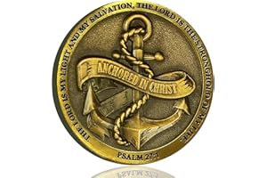 LZWIN Anchored in Christ Christian Challenge Coin Bible Verse Pocket Hug Token (Single Coin)