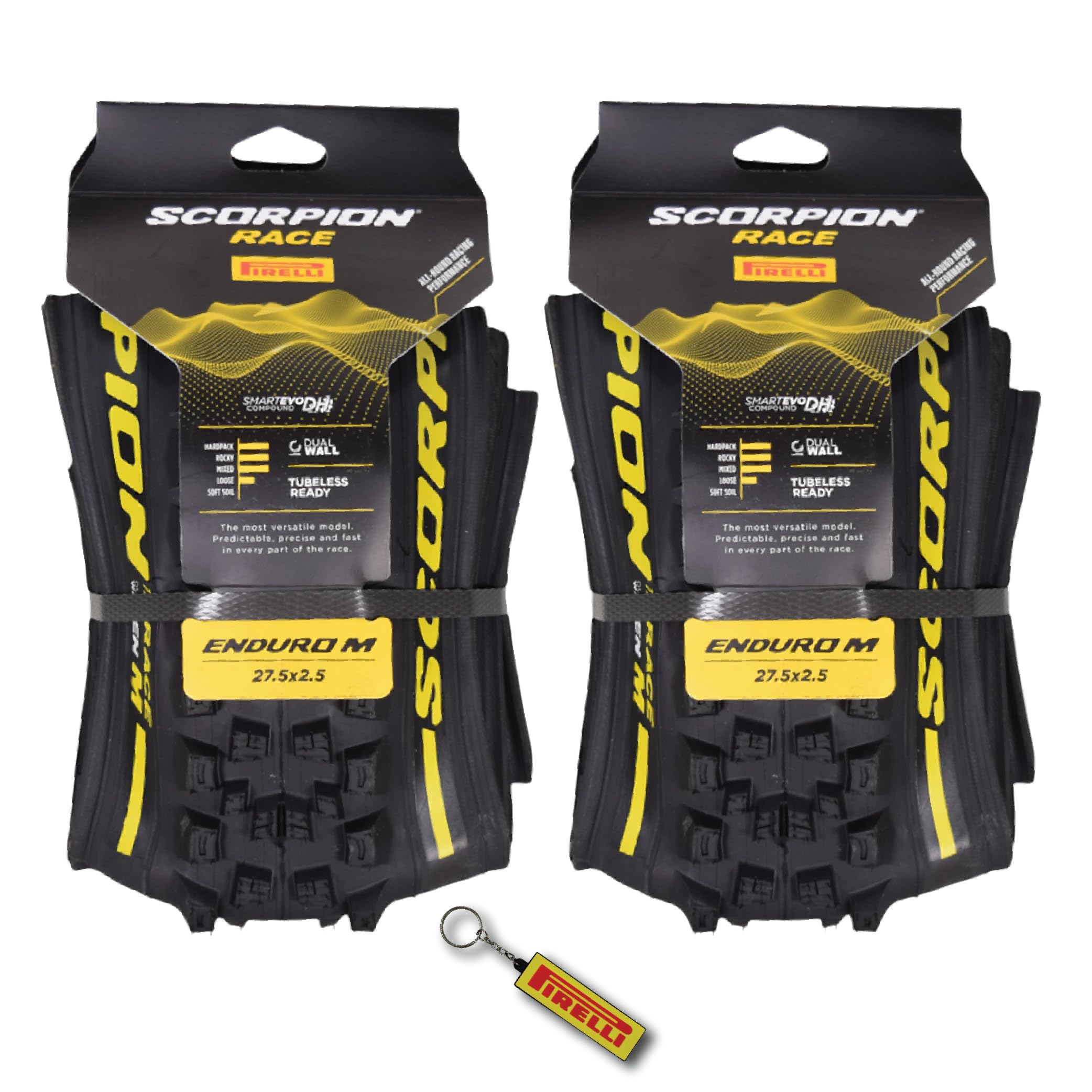 Neumático Pirelli Scorpion Race Enduro M Amarillo 27,5x2,5 120x2TPI, paquete de 2