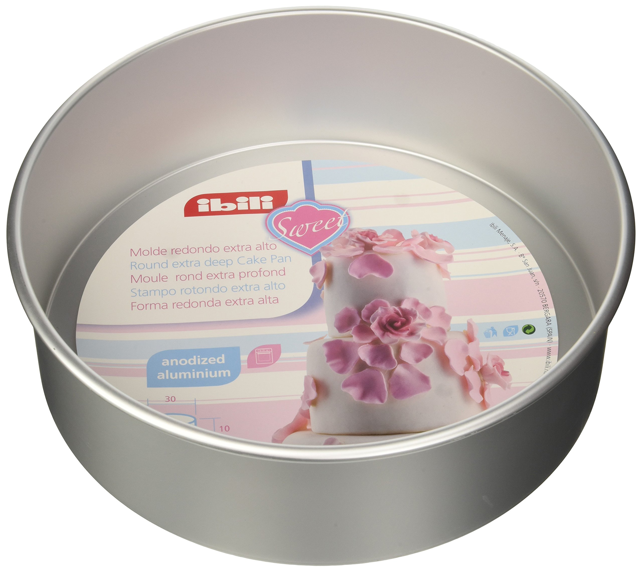 IBILI 815130 - Molde redondo extra alto 30 x 10 cm Aluminio anodizado.