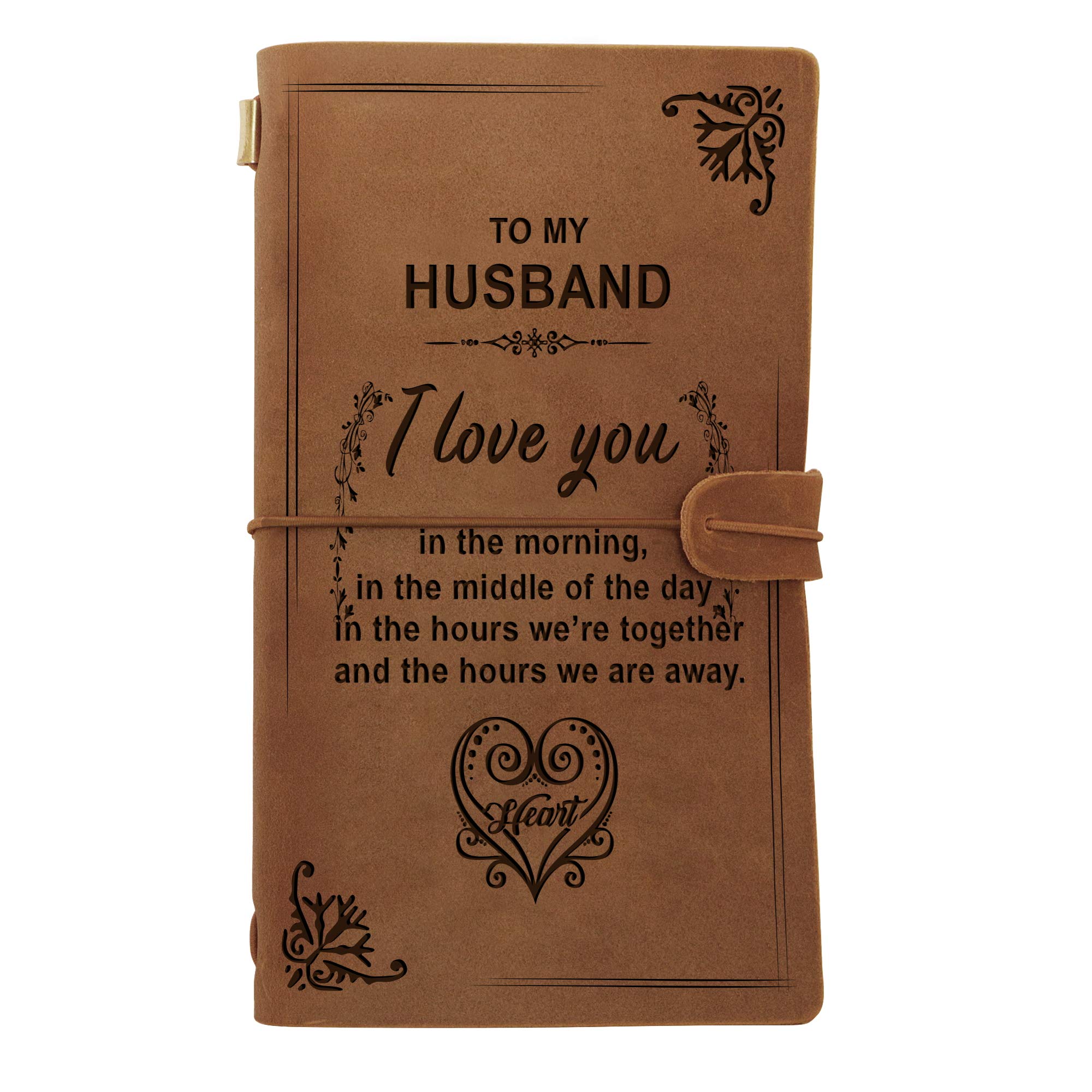 Kenon Engraved Leather Notebook to My Husband- Hand-Crafted Genuine Leather Journal for Writing, Poets, Travelers, as a Diary or Life Planner - Valentines Birthday Valentines for Husband