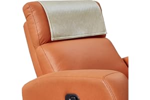 Hittun Non Slip Recliner Headrest Protector Washable Faux Leather Headrest Covers for Recliner Chair Waterproof Couch Head Rest Covers for Sofa,Furniture,Office Chair,Theater Seat (Beige)
