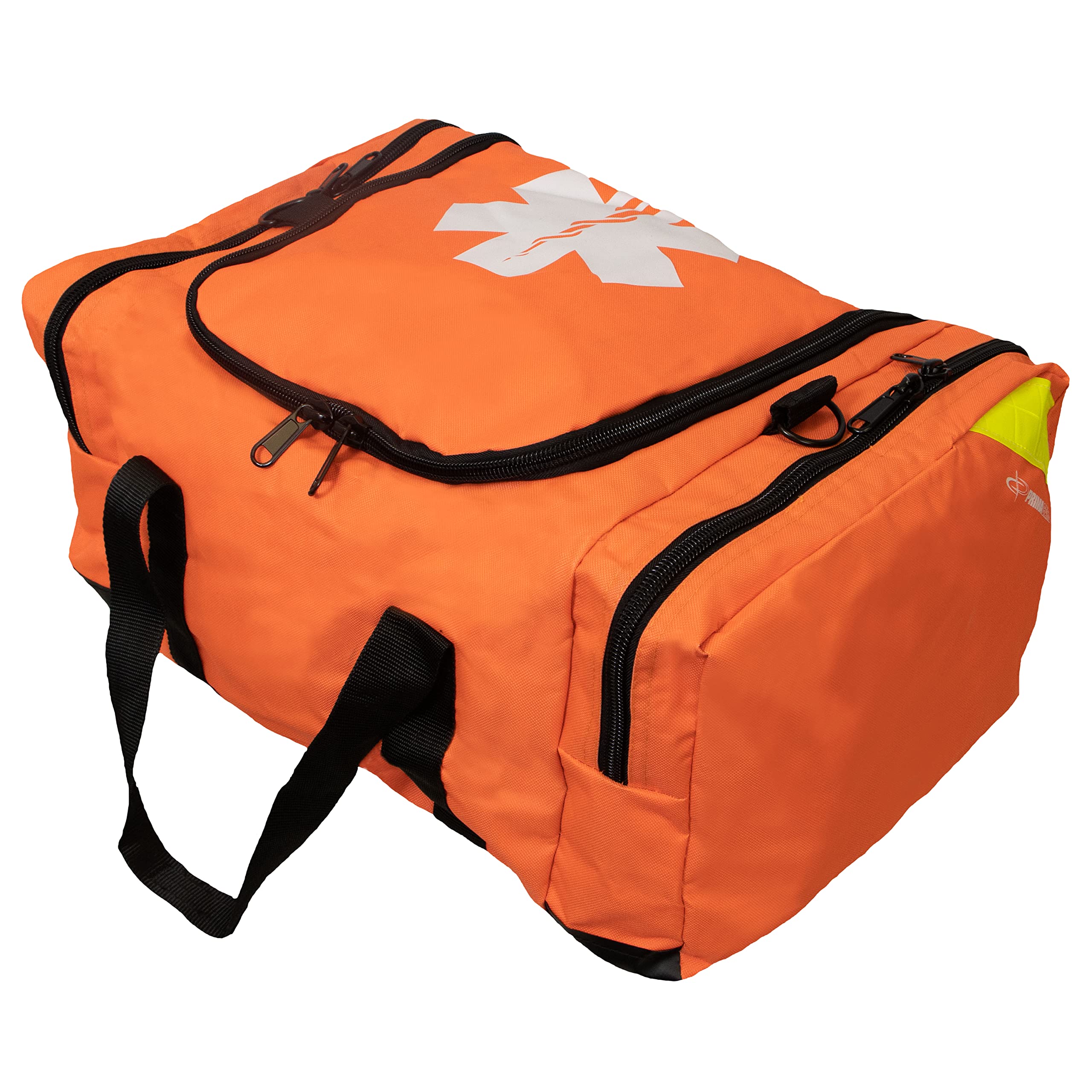 Primacare KB-4135-O First Responder Bag for Trauma, Professional Compartment Kit Carrier for Emergency Medical Supplies, Orange, 21x15x5 inches