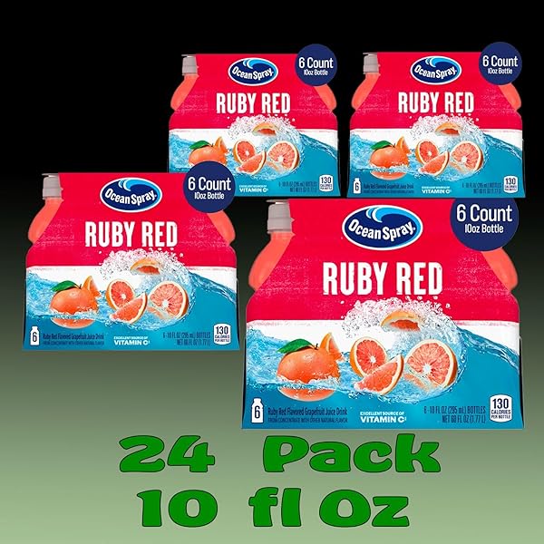 OCEAN SPRAY RUBY RED JUICE DRINK 10 FL OZ PLASTIC BOTTLE 24 PACK
