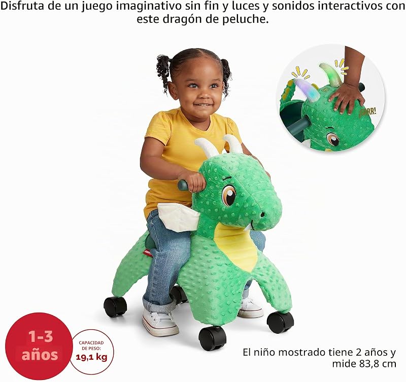 Jade The Magical Touch Dragon con Luces y Sonidos interactivos, Verde, de 1 a 3 años