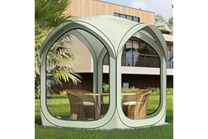 MARS EXPLO 6x6 FT Pop-Up Screen House Tent, Portable Instant Screen Room Canopy with Mesh Doors and Carry Bag for Patio, Backyard, Deck, Camping, and Outdoor Activities,Bright Green