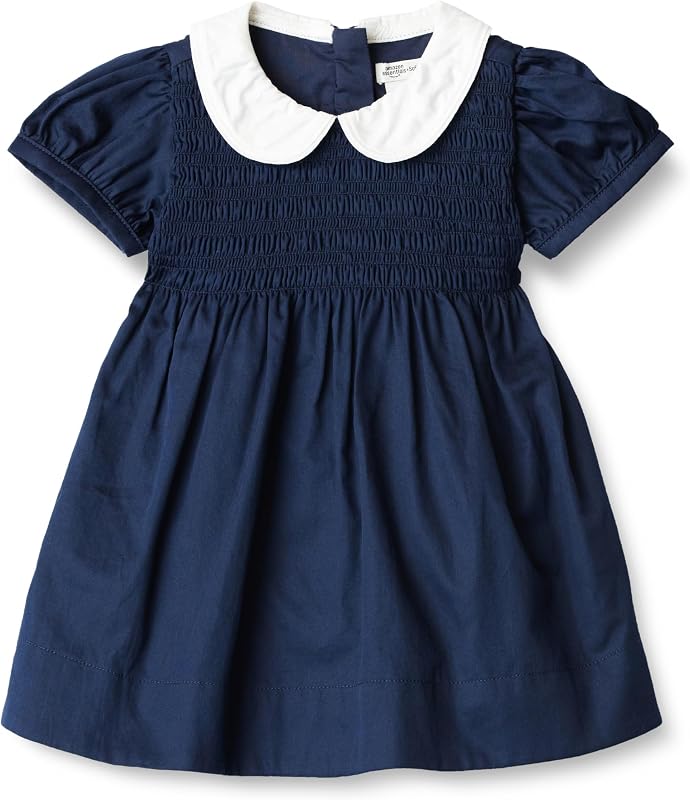 x Sofia Grainge Mamá y Yo Vestidos de Satén de Algodón Bebé-Niñas, Azul Marino, 6-9 meses