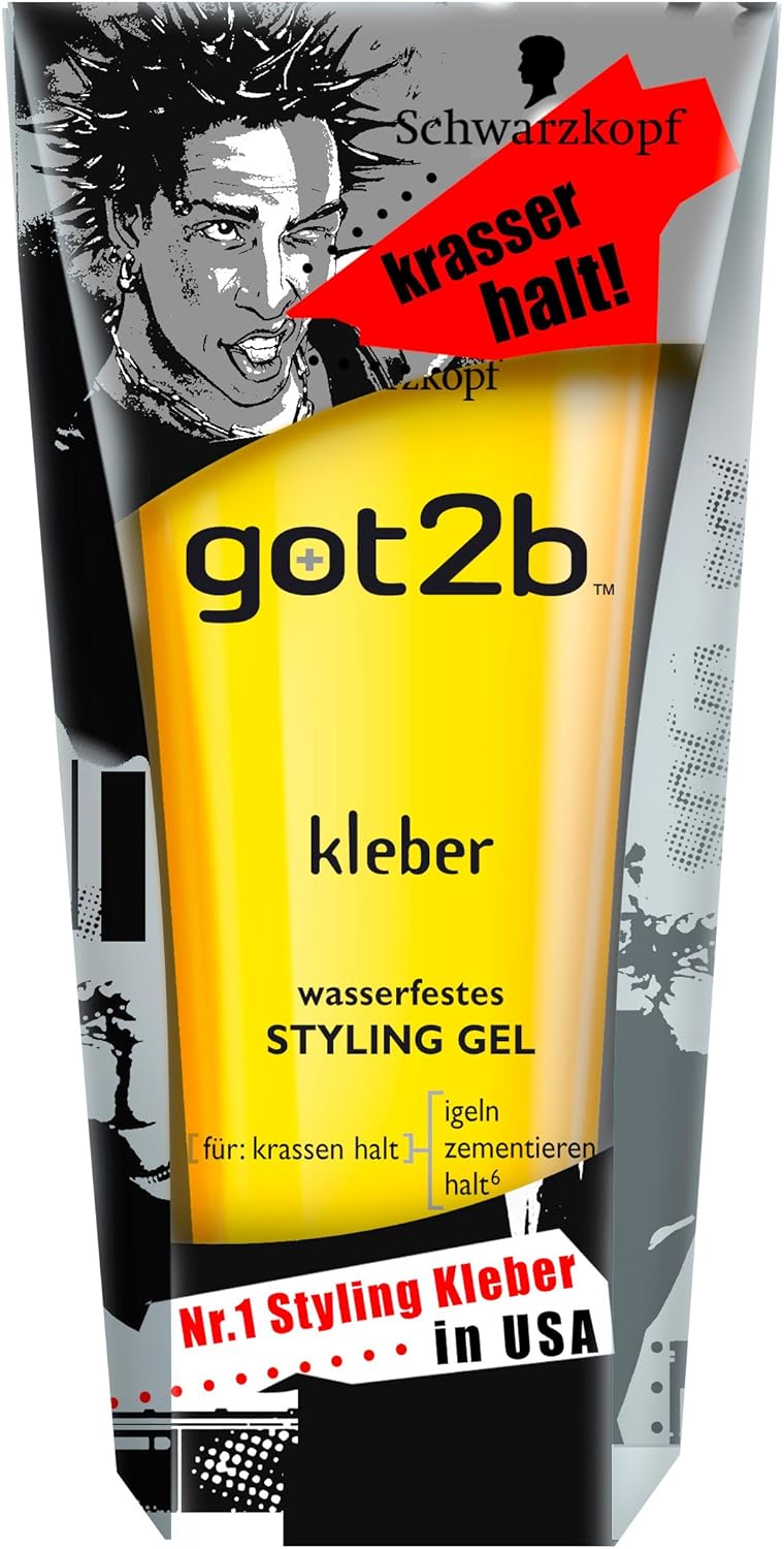 Got2b kleber wasserfestes STYLING GEL, 3er Pack (3 x 150 ml) für 8,55